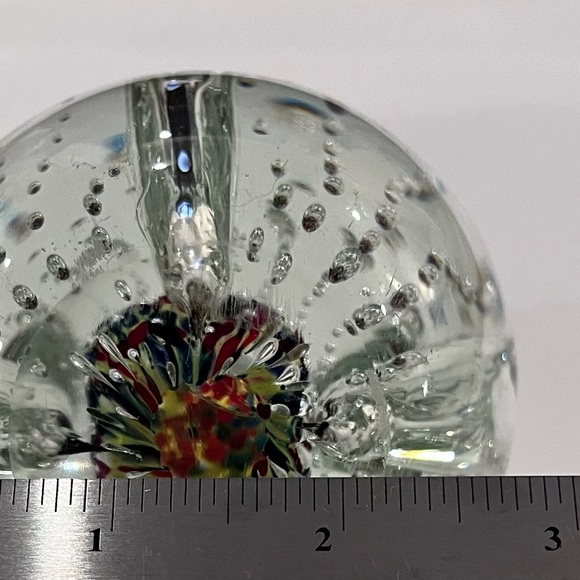JOHN GENTILE  ? Vintage Paperweight Bubbles Bud Vase Pen Holder Art Glass - Picture 4 of 9